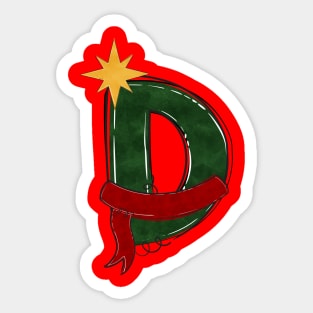 Letter D - Christmas Letter Sticker